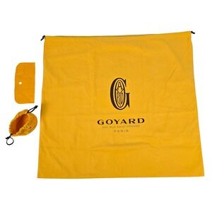 Goyard Yellow Cotton Dust Bag Large Drawstring Pouch & Felt Insert 3pc 27.5x25.5